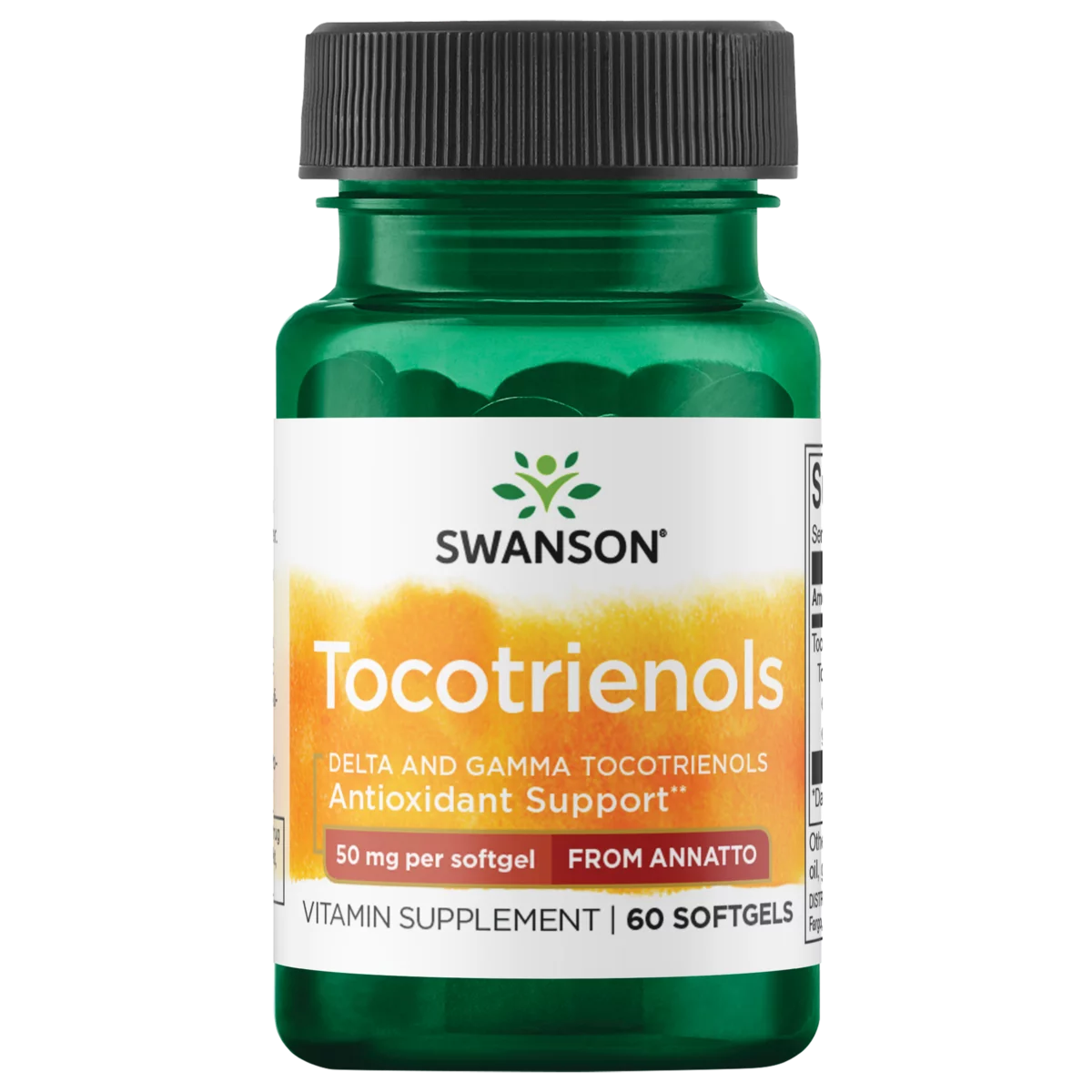 Swanson Deltagold Tocotrienols - Annatto Tocotrienols Supporting Healthy Cholesterol Levels Already within the Normal Range - Vitamin E Tocotrienols 99% Tocopherol Free - (60 Softgels, 50mg Each)