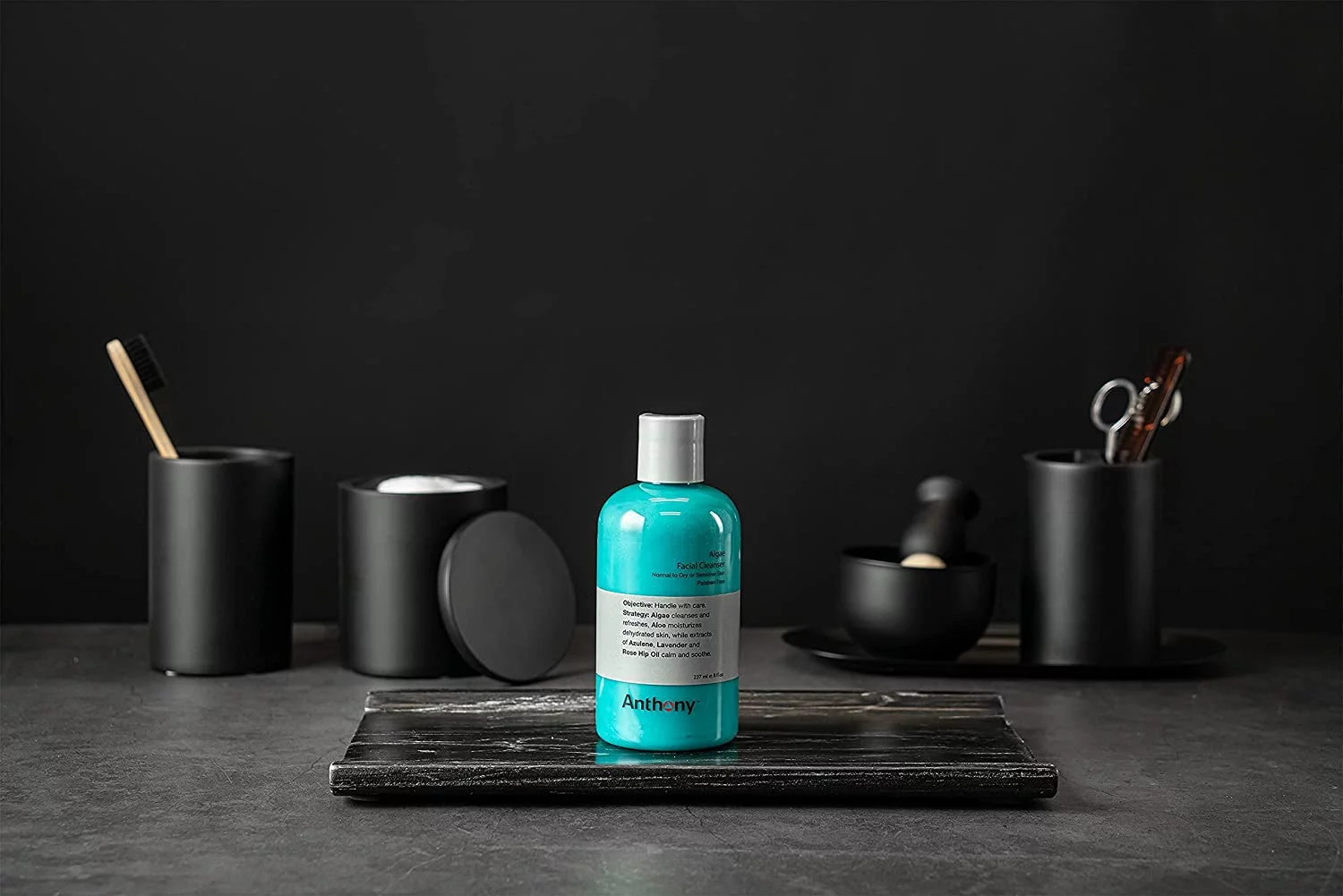 Anthony Algae Facial Cleanser, 8 Fl Oz. Contains Algae, Aloe Vera, Azulene, Lavender and Rose Hip Oil, Cleanses and Refreshes, Moisturizes and Hydrates, Calms and Soothes Your Skin Pack of 3