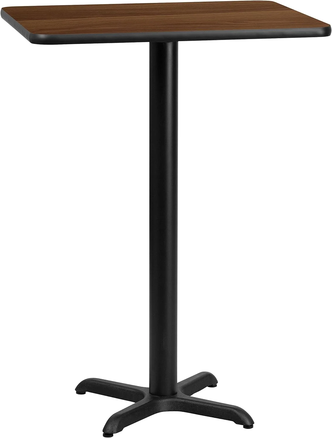 Stiles 24'' X 30'' Rectangular Walnut Laminate Table Top With 22'' X 22'' Bar Height Table Base