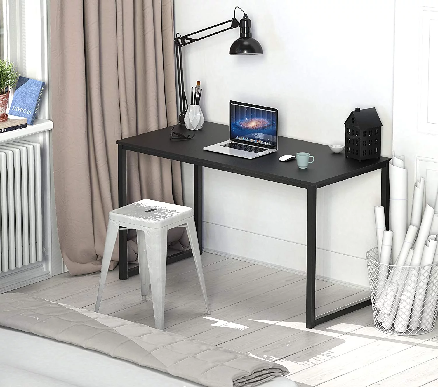 SHW Home Office 48-Inch Computer Desk, Black