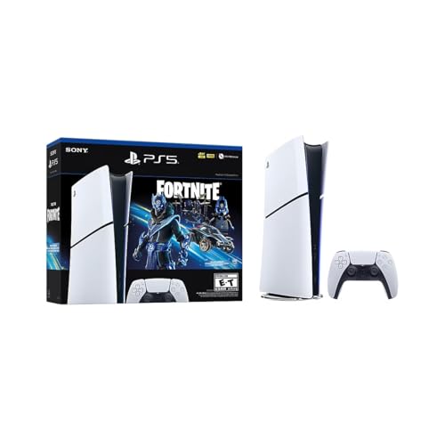 PlayStation 5 Slim Upgraded 2TB Digital Edition Fortnite Cobalt Star Bundle and Controller Case - White, Slim PS5 Upgraded 2TB PCIe SSD Gaming Console Bundle [video game]