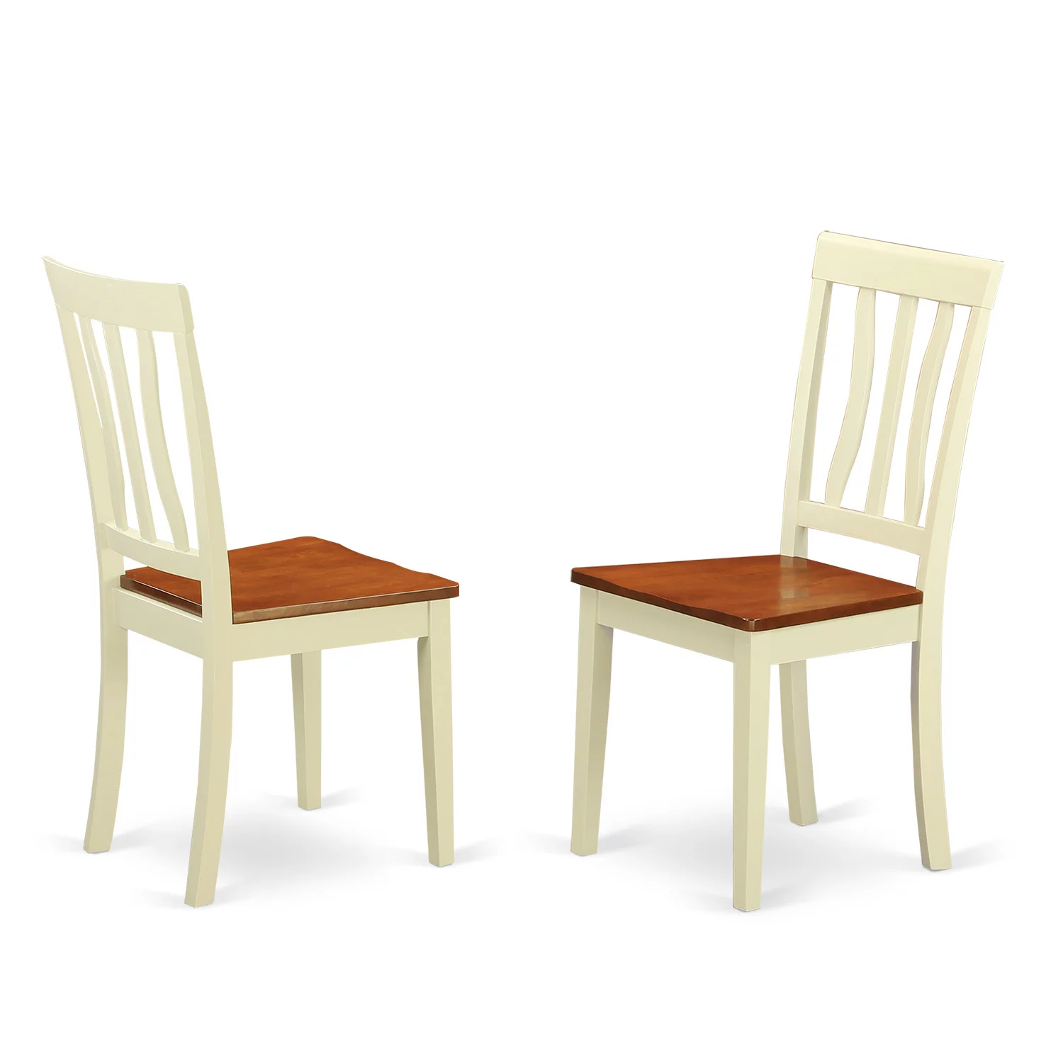 East West Furniture  7 Piece Dining Table Set-  a Rectangle Dinner Table and 6 Dining Room Chairs, Buttermilk & Cherry