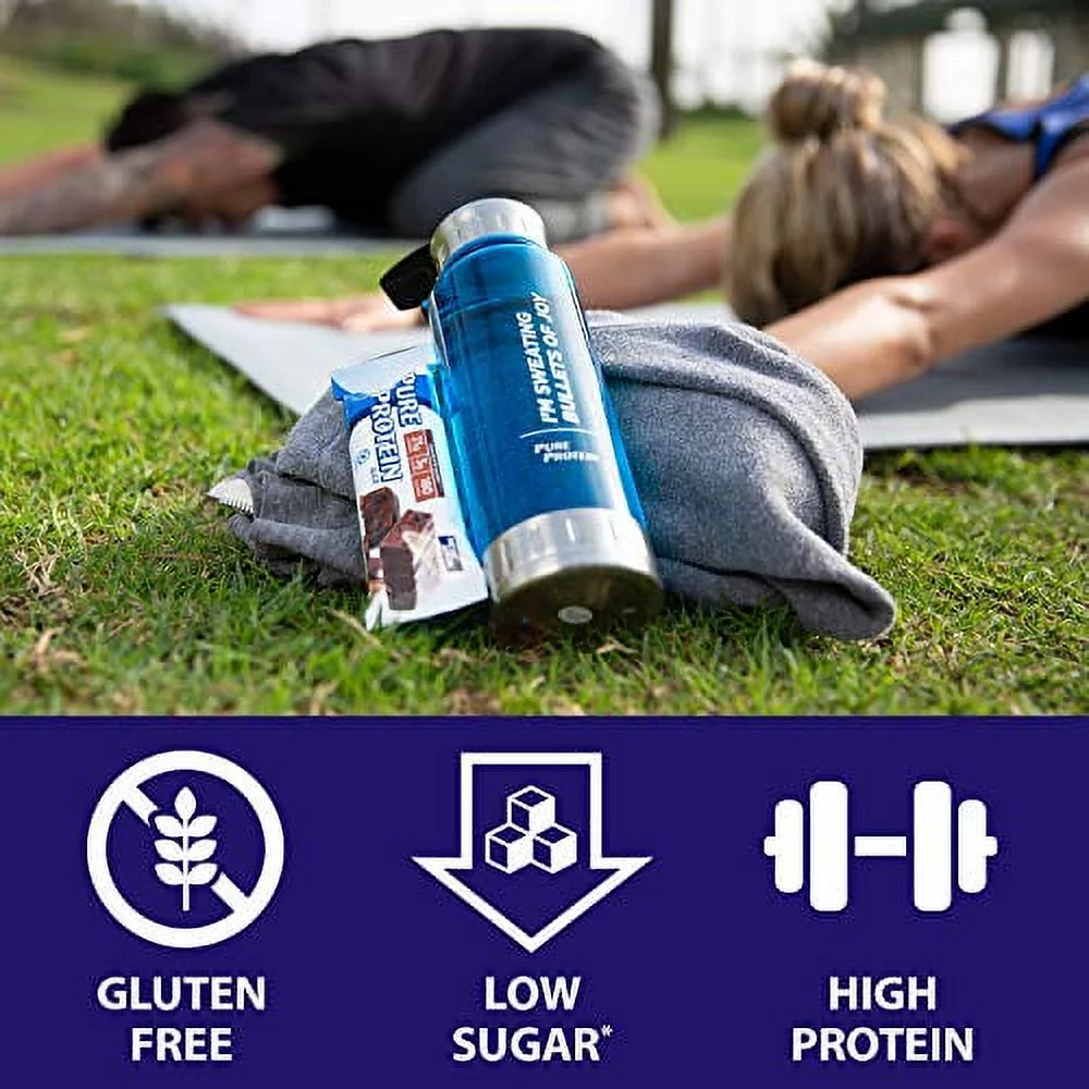 Pure Protein Bars, High Protein, Nutritious Snacks to Support Energy, Low Sugar, Gluten Free, Chocolate Salted Caramel, 1.76oz, 12 Pack