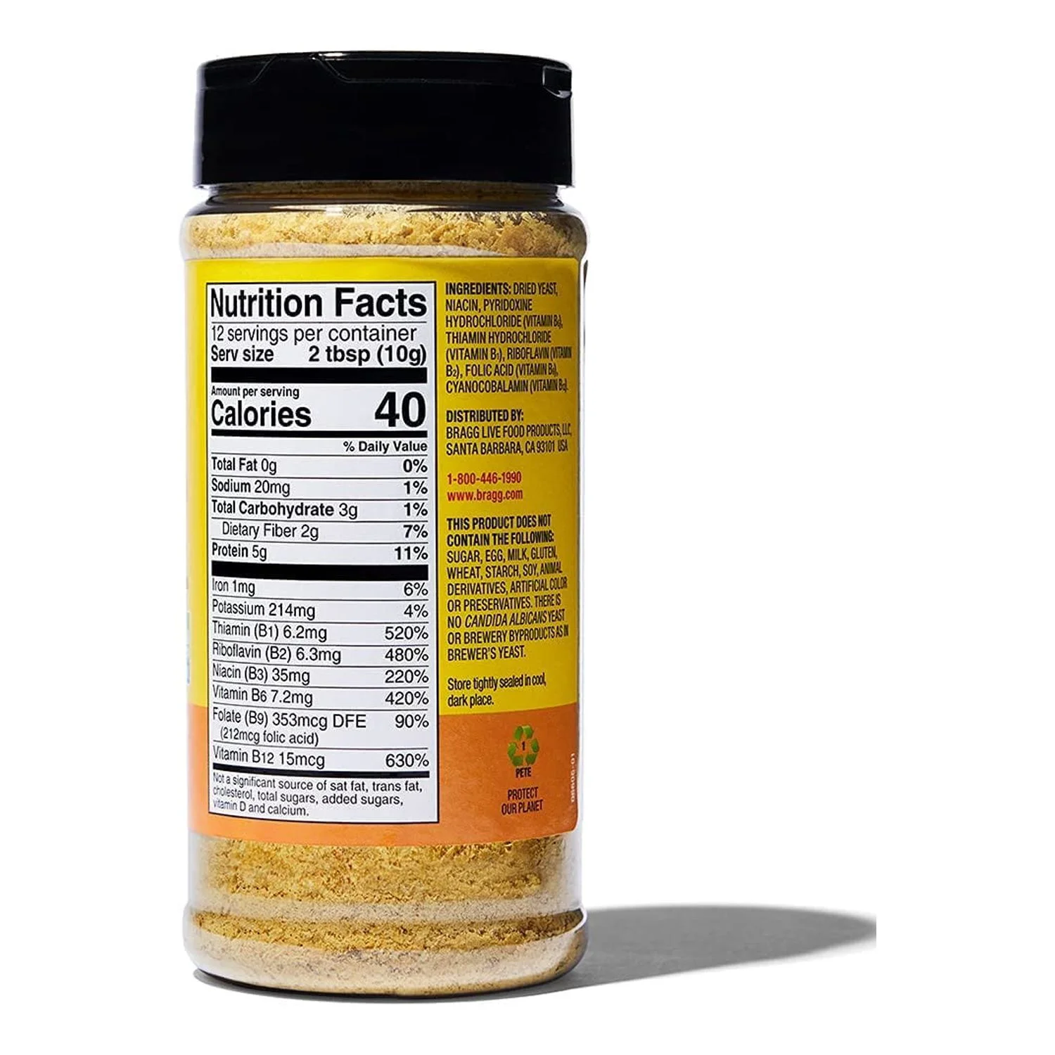 Bragg Nutritional Yeast Seasoning - Vegan, Gluten Free Cheese Flakes - Good Source of Protein & Vitamins - Nutritious Savory Parmesan Cheese Substitute - Non GMO Verified, 4.5 ounce, 3-Pack