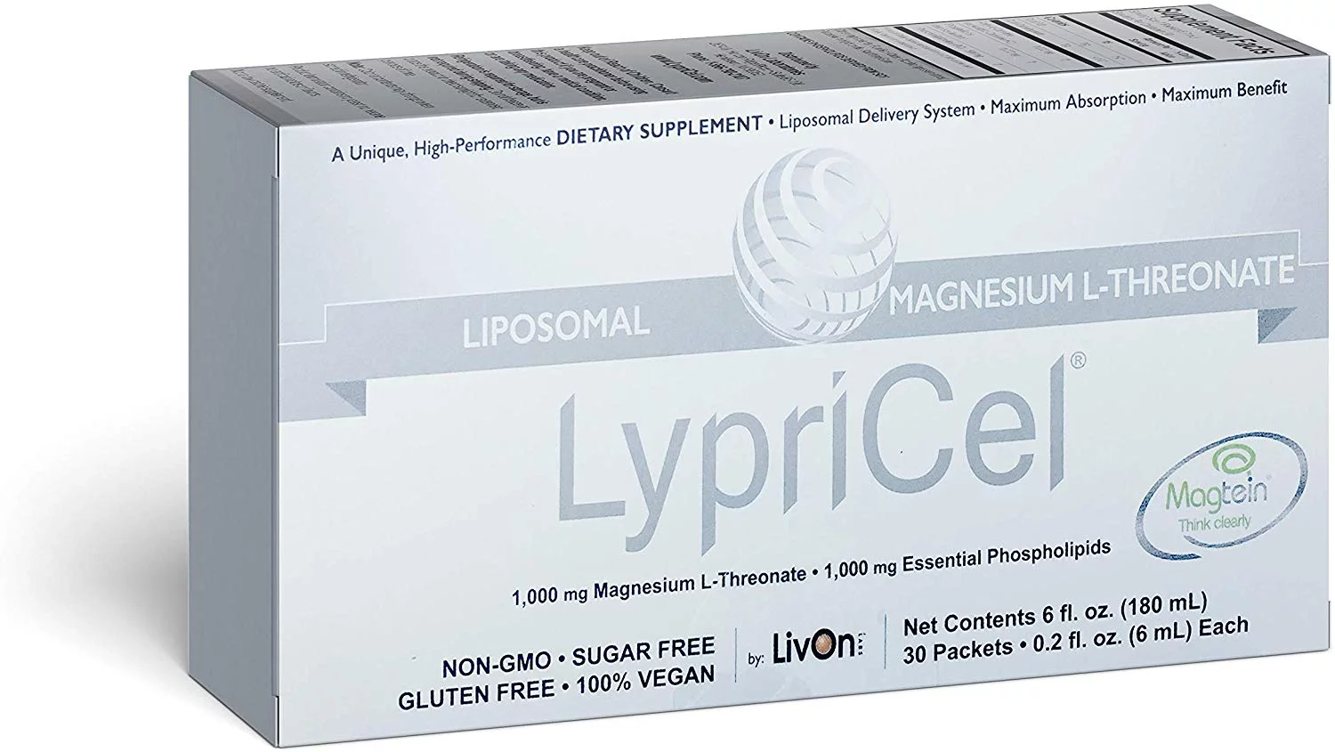 LypriCel Liposomal Magnesium L-Threonate 30 Packets
