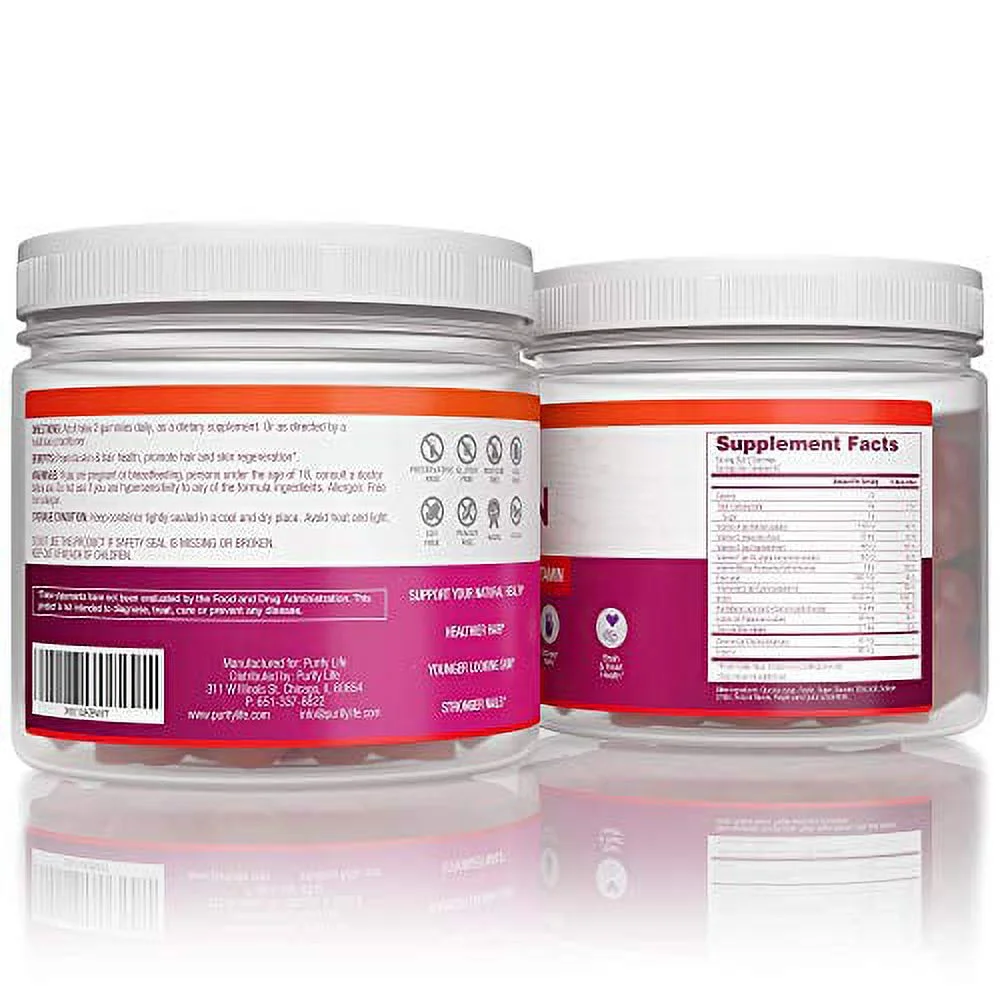 Anti Aging Biotin Gummies for Hair Growth, Skin, and Stronger Nails |Bulk - 90 Gummies| Pectin-Based Multivitamin Supplement for Adult Men and Women with Vitamin A, B6, B12, C, D6, E, Zinc