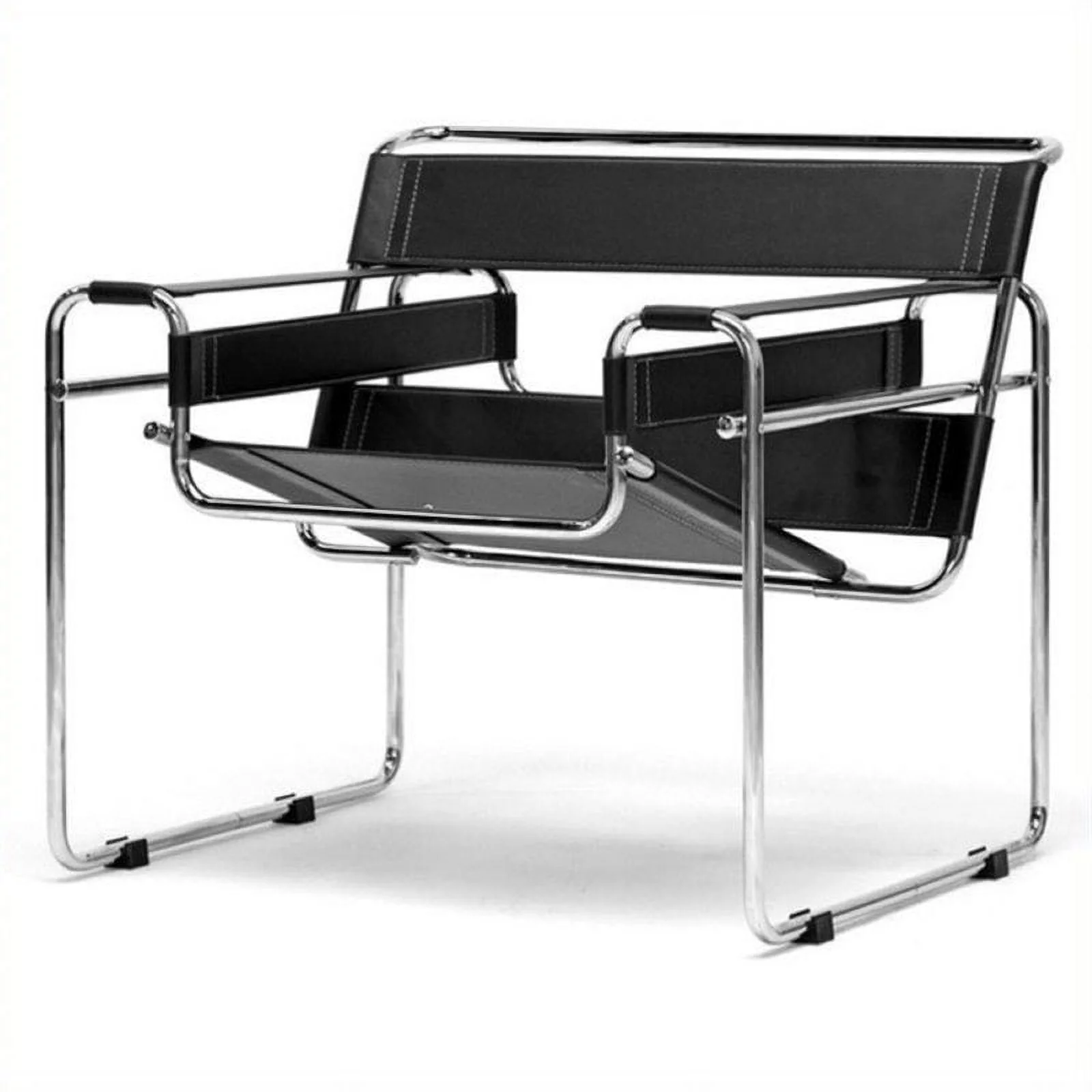 Atlin Designs Leather Accent Chair in Black