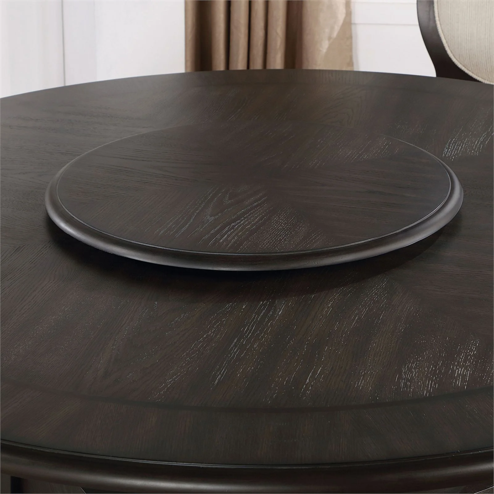 Furniture of America Sonn Wood Bottom Shelf Round Dining Table in Espresso