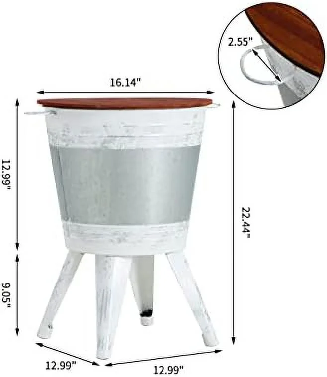 RUNFAYBIU Coffee Table   Metal Stools Ottoman Nightstand Cocktail Table End Tables   with Wood Top  Distressed Extra Seat Accent Table for Bedroom Patio Living Room  Black