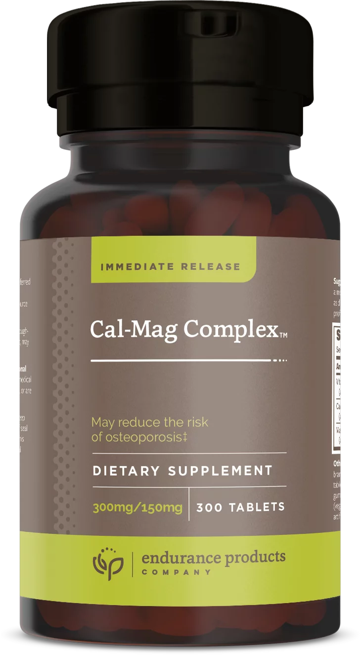 Calcium Magnesium Supplement (Cal-Mag Complex) - 300mg Calcium & 150mg Magnesium - 300 Tablets - Endurance Products Company