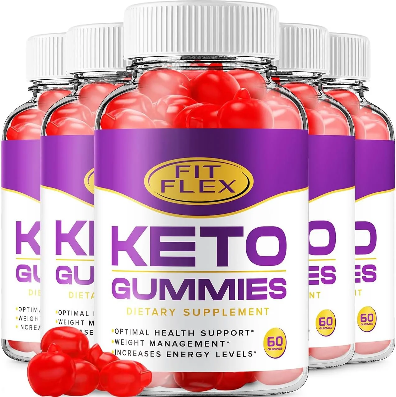 5 Pack Fit Flex Keto ACV Gummies - Official - Keto FitFlex ACV Advanced Formula Plus Apple Cider Vinegar Dietary Supplement B12 Beet Root Juice Men Women 300 Gummies