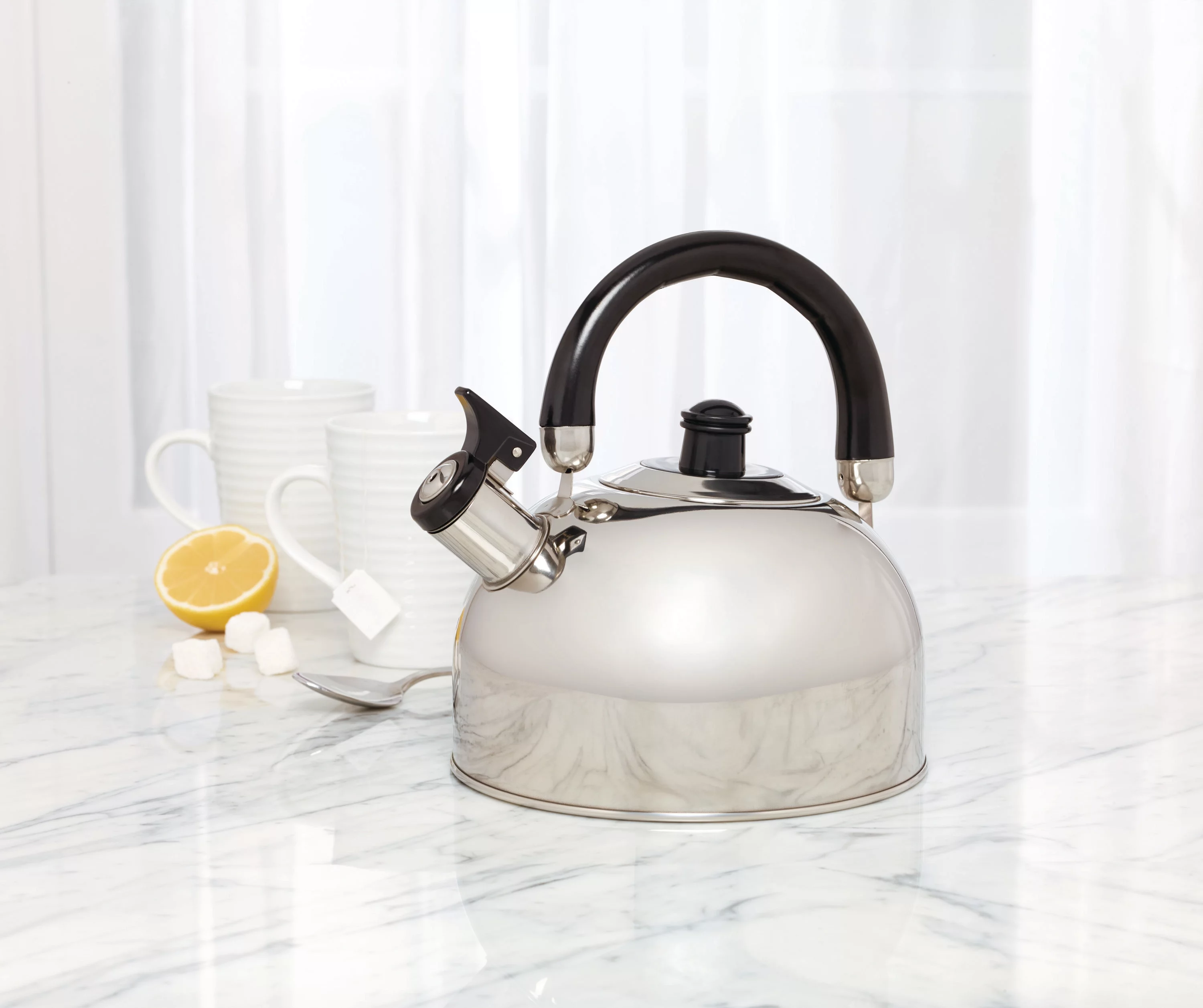 Kamenstein 2.3-liter Polished Stainless Steel Whistling Teakettle