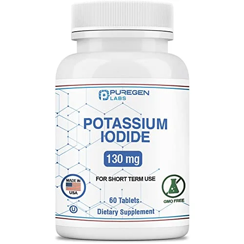 Potassium Iodide Tablets 130 mg EXP 10/2025, Kosher Iodine Tablets, Thyroid Support – 5 Pack | 300 Tablets Total