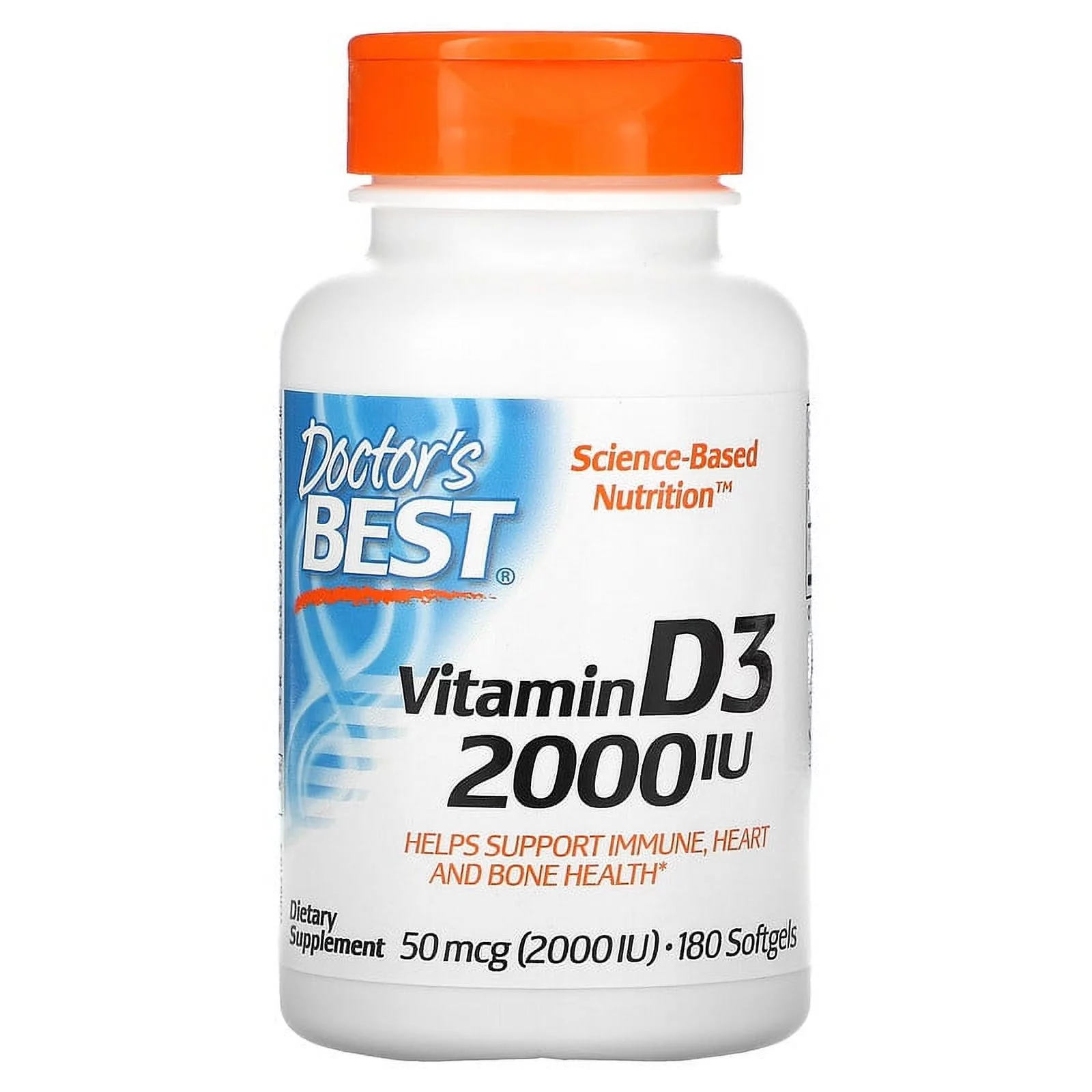 Doctor's Best, Vitamin D3, 50 mcg (2,000 IU), 180 Softgels Pack of 4