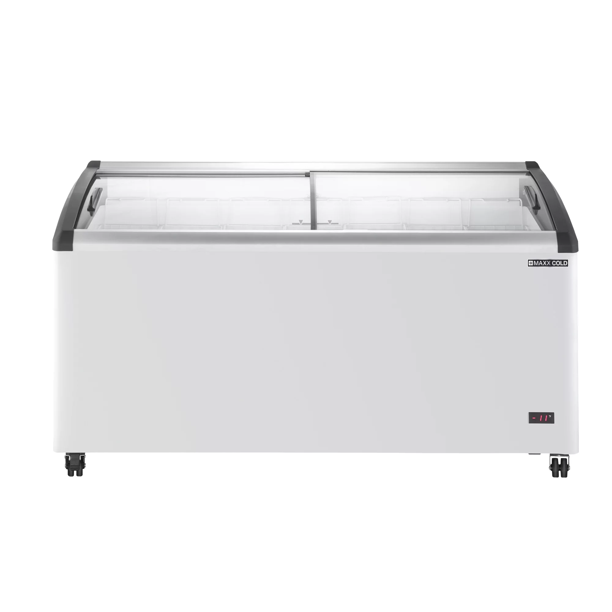 Maxx Cold Curved Glass Top Chest Freezer Display, 63.4