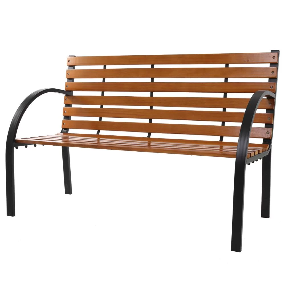 UBesGoo Iron Hardwood Park Bench, 48