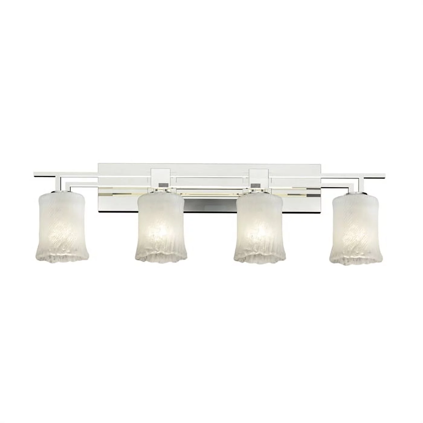 Justice Designs Veneto Luce Aero 4-LT Bath Bar - Polished Chrome - GLA-8704-16-WHTW-CROM