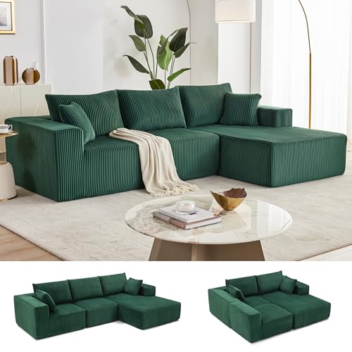 108” Modular Sectional Sofa, Cloud Sectional Couch with Deep Seat, Modern Modular L-Shape Sofa Couch with Chaise,Upholstered Couches for Living Room Bedroom (Beige, Left Facing Chaise)