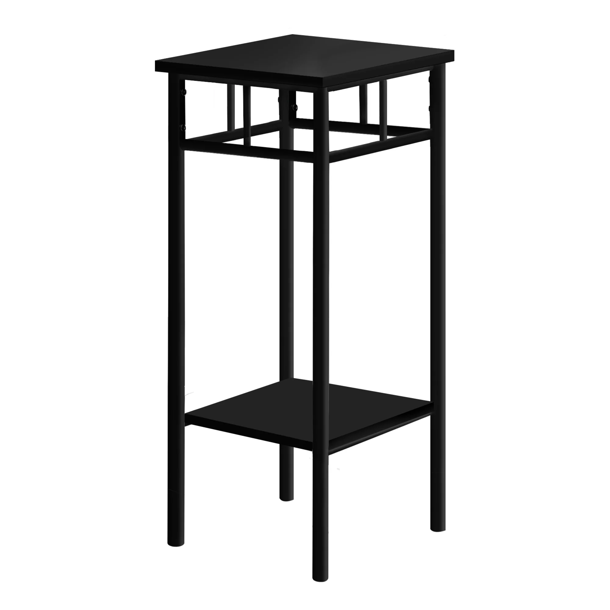 Accent Table Side End Plant Stand Square Living Room Bedroom Metal Black
