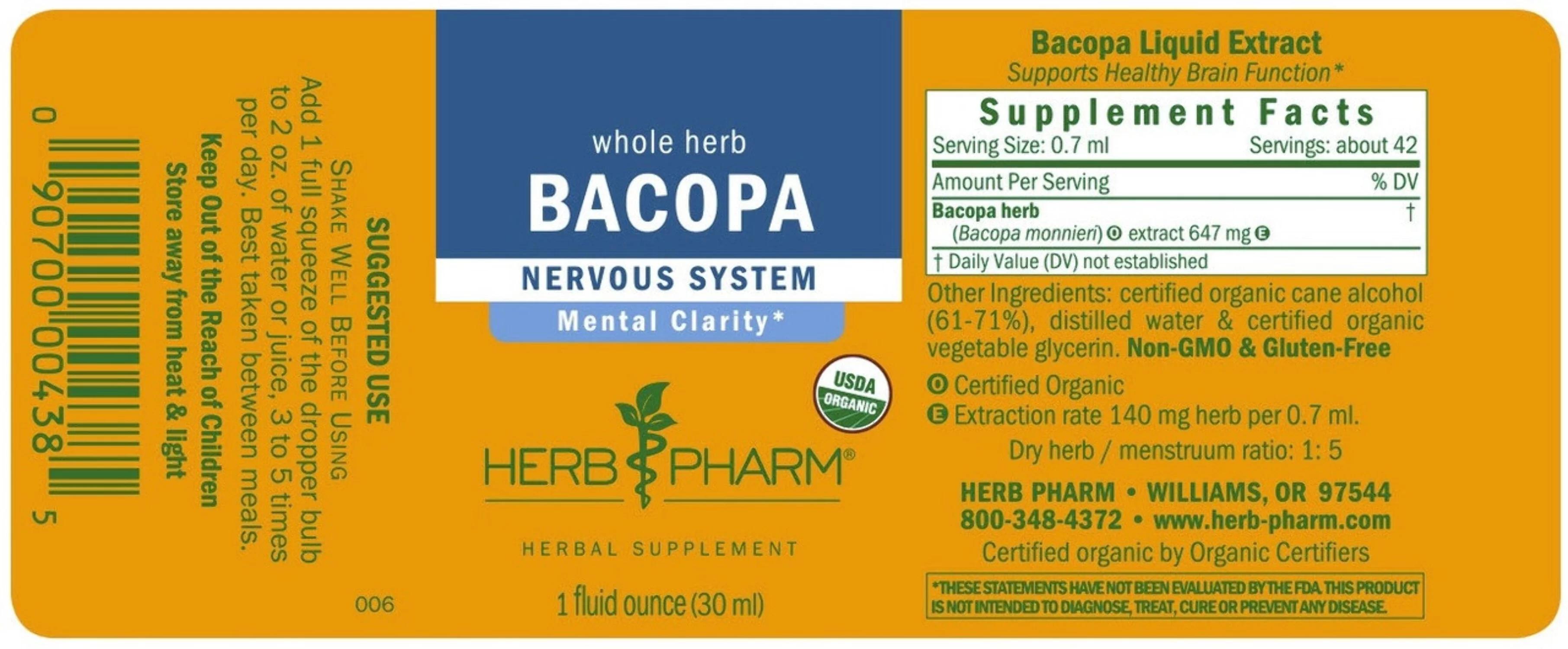 Herb Pharm Bacopa Extract 4 oz