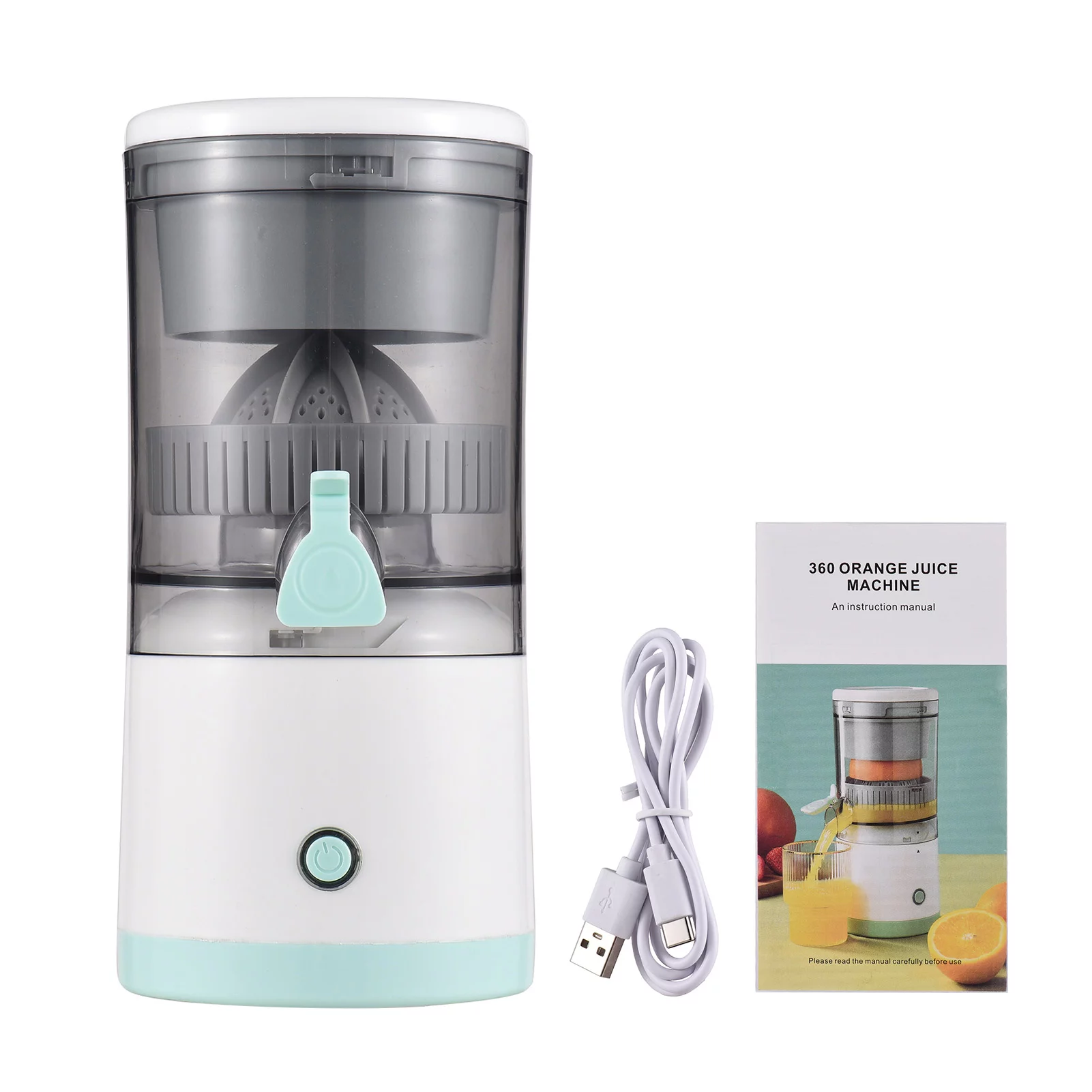 Aibecy Hands Free Electric Citrus Juicer, Portable Orange Juice Squeezer for Lemon Tomato Grape, USB Powered, Detachable & Washable