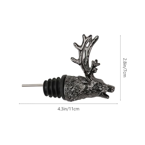 Deer Head Wine Pourer Zinc Alloy Creative Liquor Pour Spout Smooth Flow Decorative Bar Tool for Parties and