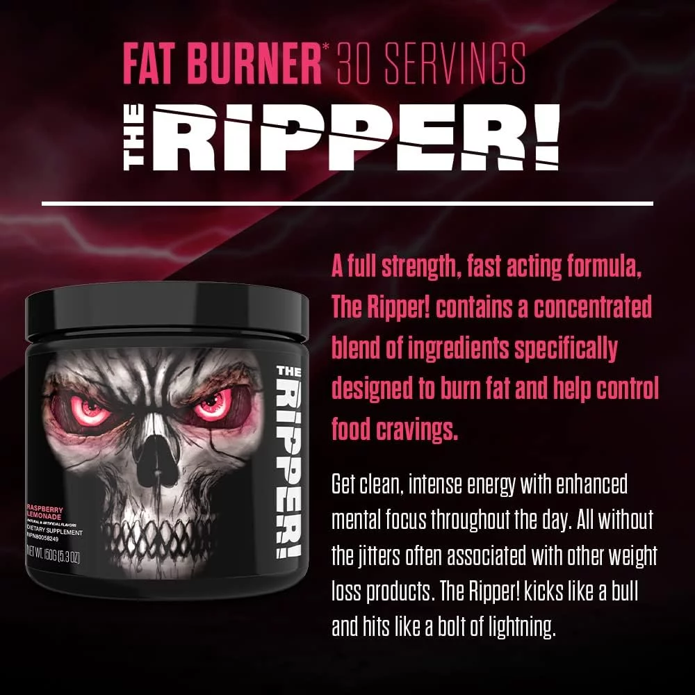 JNX Sports® The Ripper! Fat Burner Weight Loss Formula Men & Women Raspberry Lemonade 30 Serves