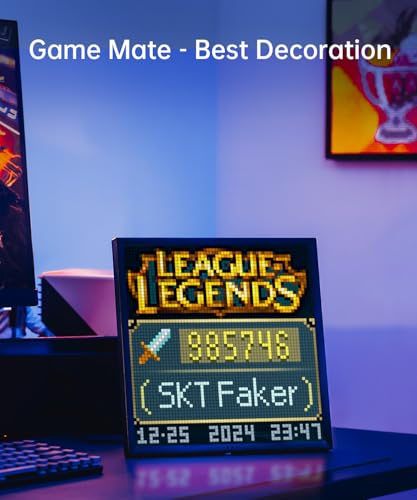 Divoom Pixoo-64 - WiFi Pixel Cloud Digital Picture Frame with APP Control,64 X 64 LED Panel Display Frame for Gaming Room Decoration/Social Media Fans Counter