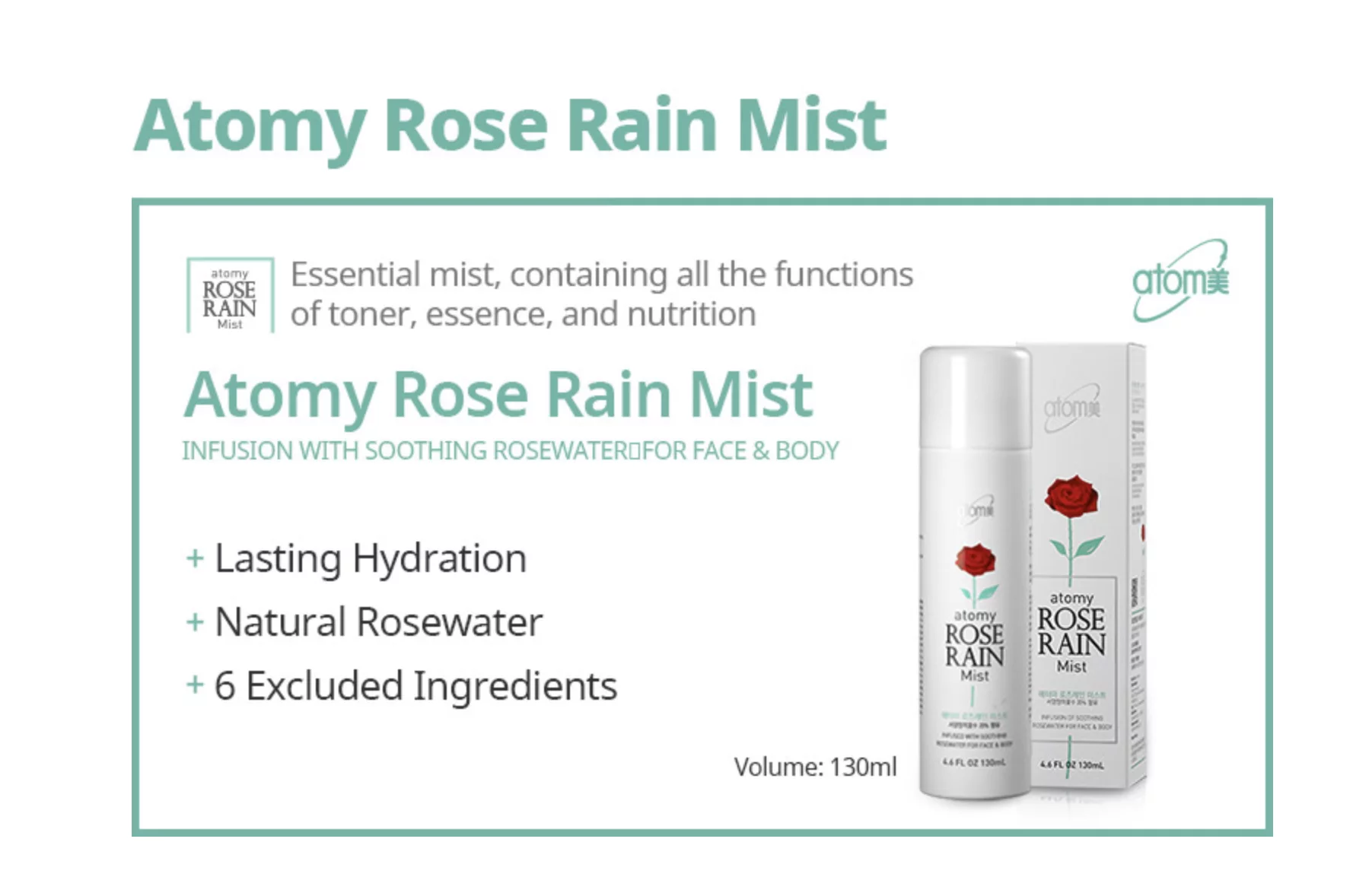 Atomy Rose Rain Mist 130ml