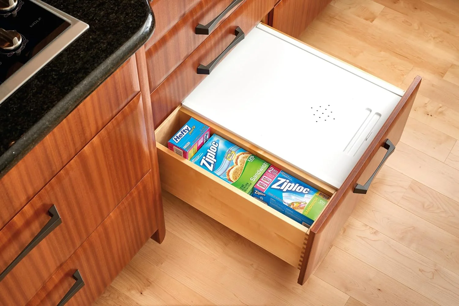 Rev-A-Shelf BDC-200-11 Small Kitchen Bread Drawer Cover Kit, White (Cover Only)
