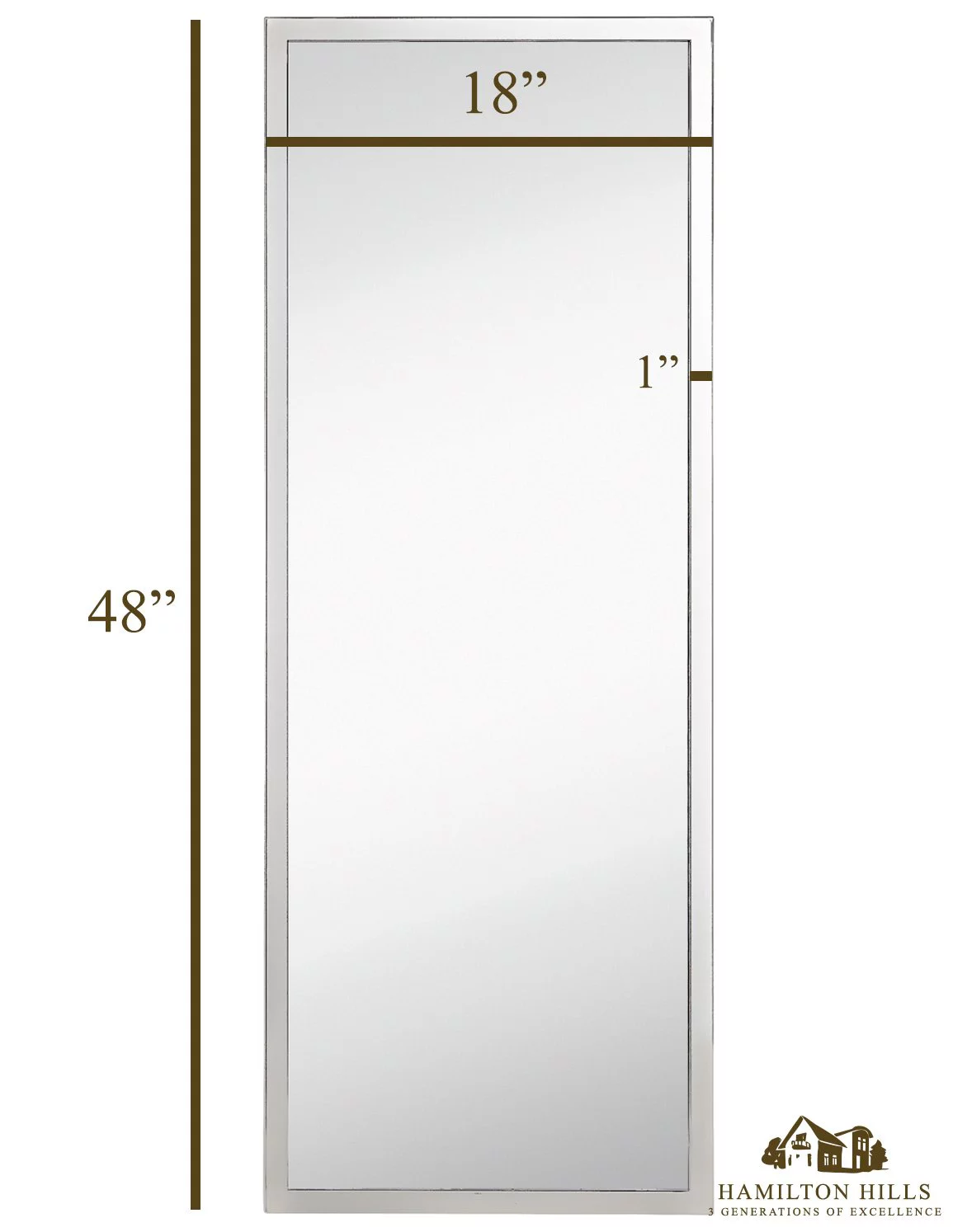 Hamilton Hills Commercial Grade Contemporary Industrial Strength Full Length Wall Mirror Polished Stainless Metal Silver Rectangle Vanity, Entrance, or Restroom Horizontal & Vertical (18