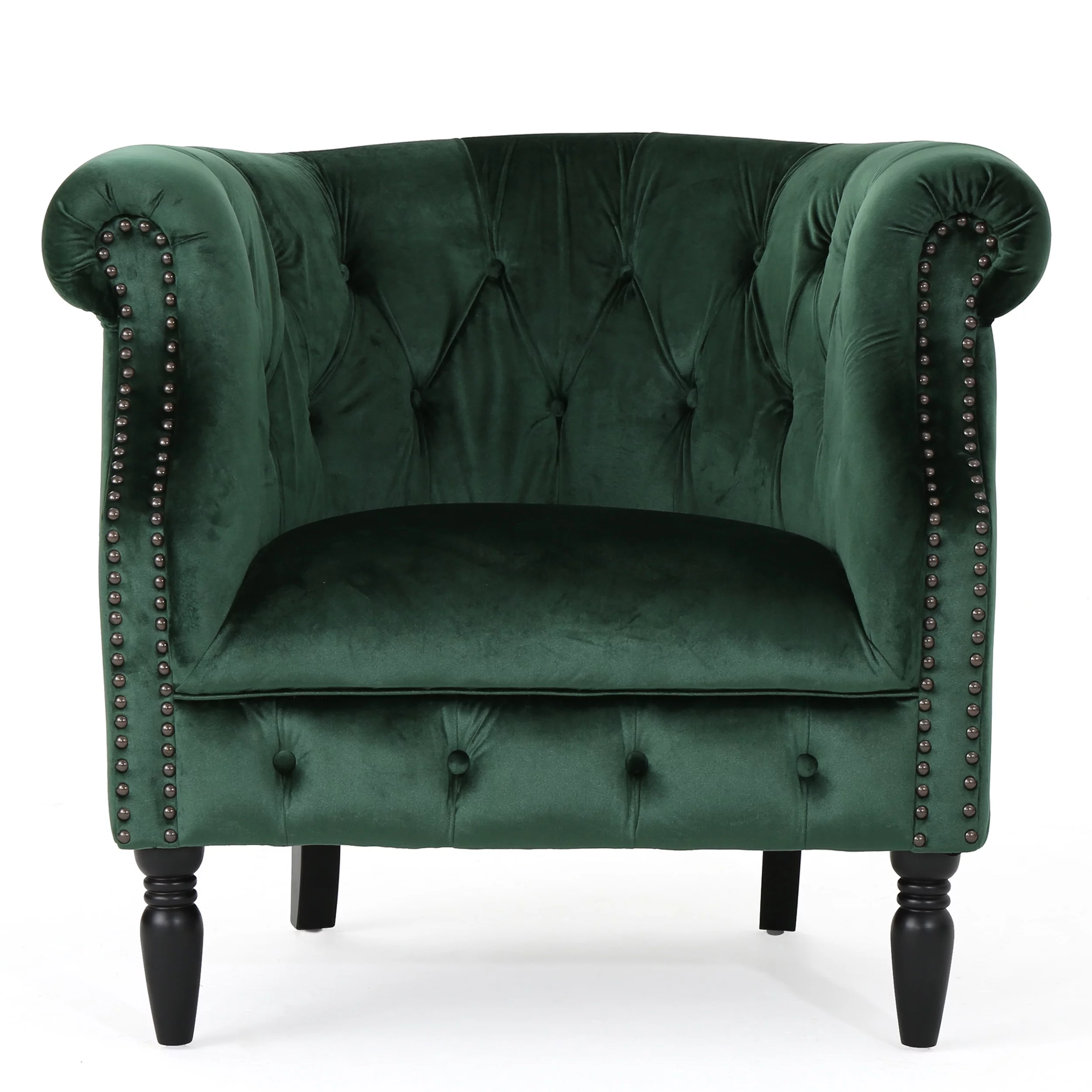 GDF Studio Aries New Velvet Club Chair, Emerald