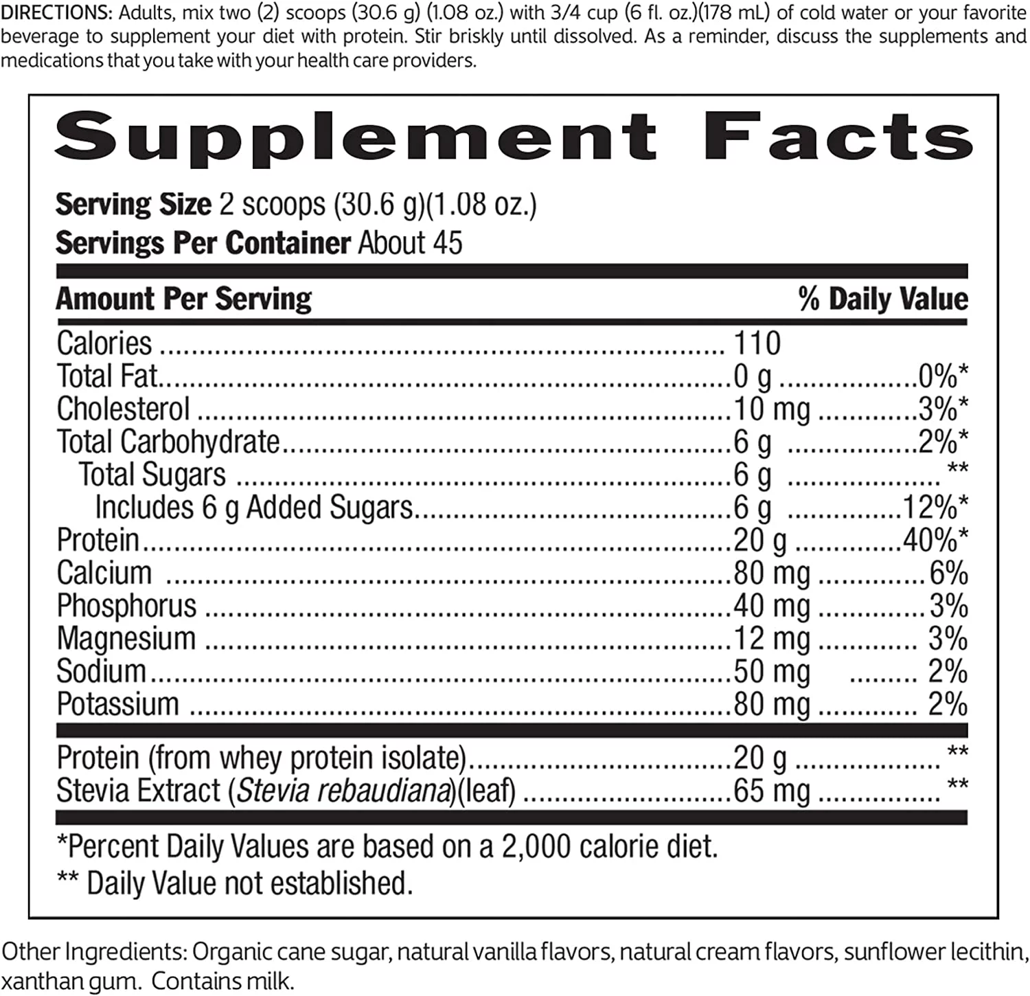 Biochem 100% Whey Protein Vanilla 20g, 48.5oz, Certified Vegetarian, Certified Gluten Free, Non-GMO, Grass-Fed