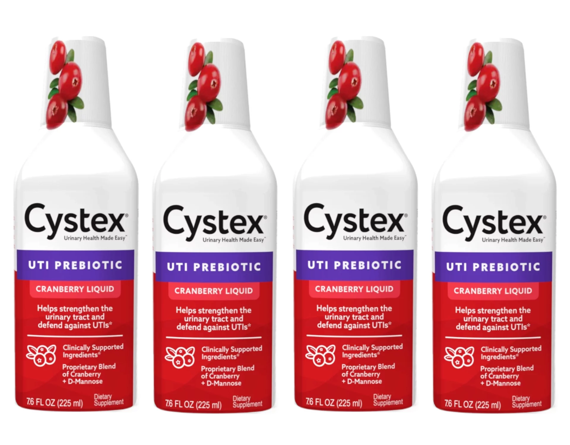 4 Pack - Cystex Urinary Health Cranberry Flavor 7.6oz Each