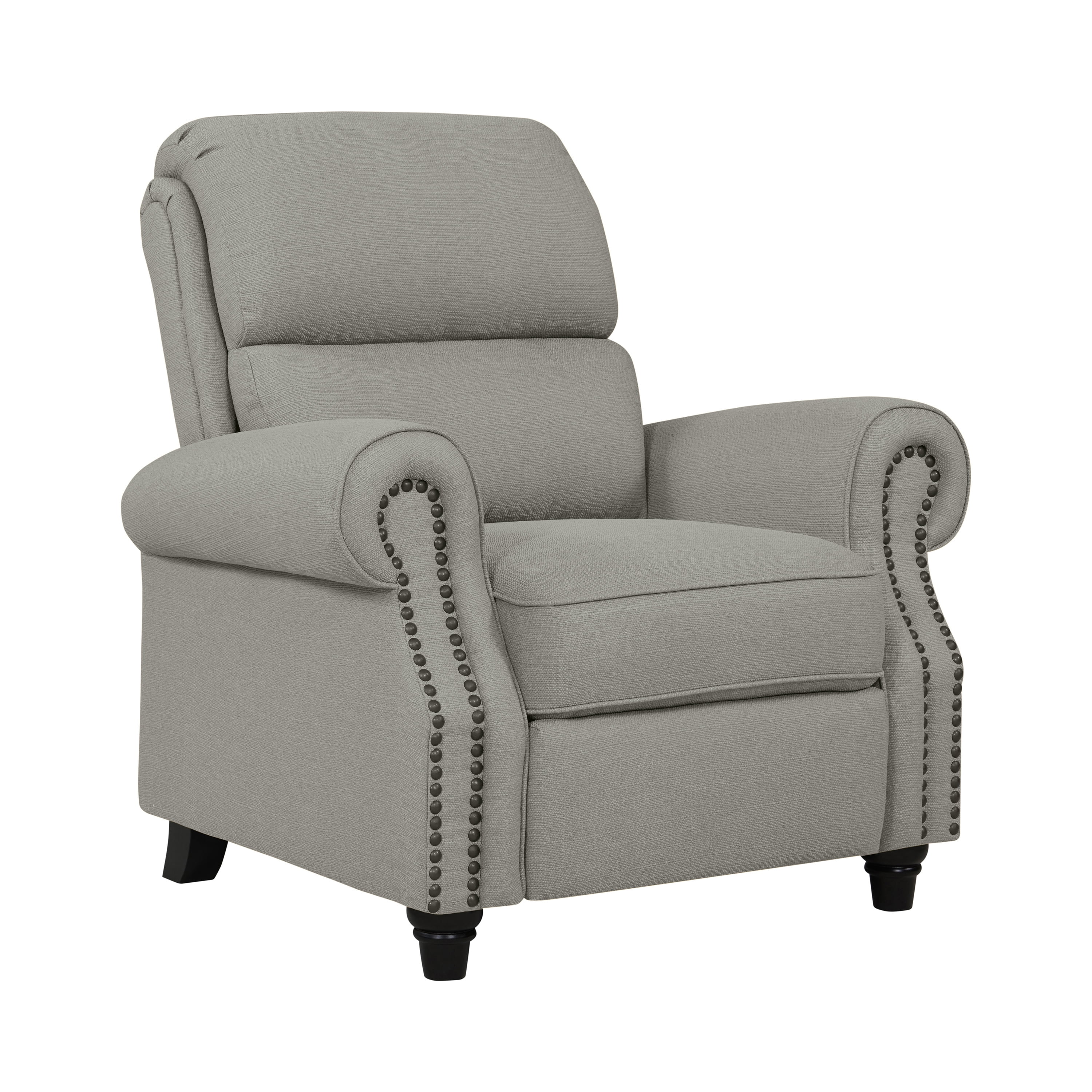 Homesvale Push Back Standard Recliner Chair, Dove Gray Linen