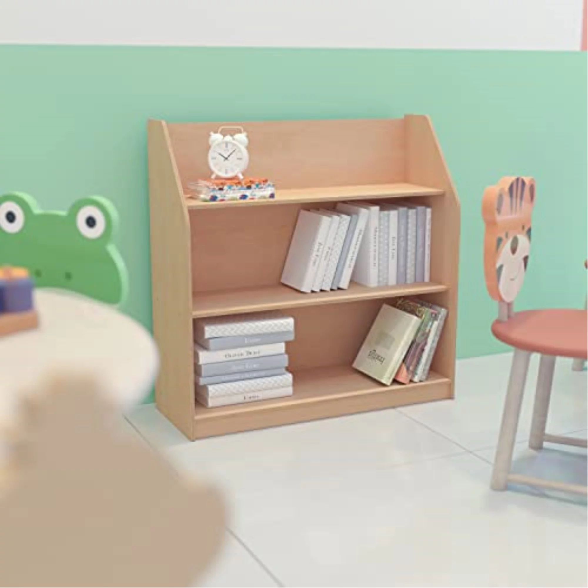 Flash Furniture Hercules Kids 3 Shelves Classic Wooden Classroom Storage, Natural