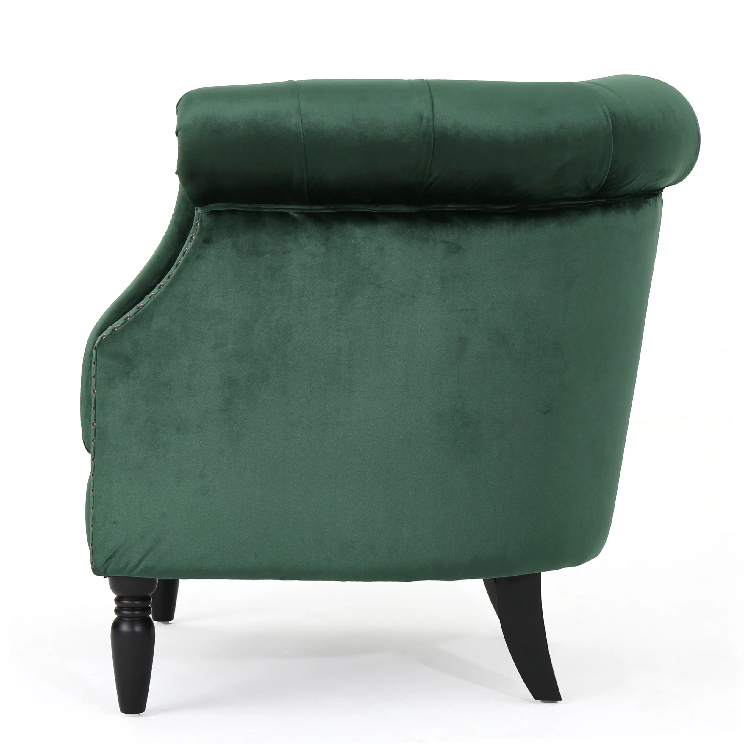 GDF Studio Aries New Velvet Club Chair, Emerald