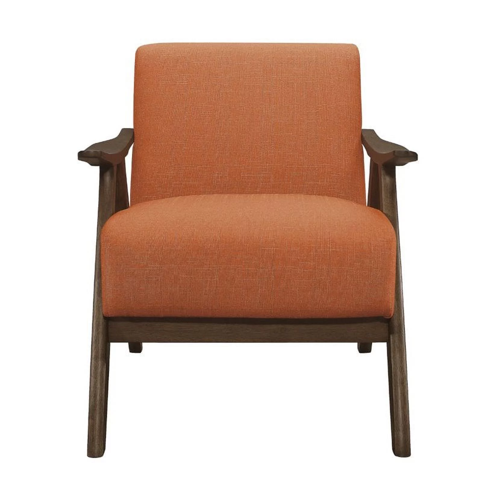 Pemberly Row Mid-Century Upholstered Fabric Accent Chair in Orange