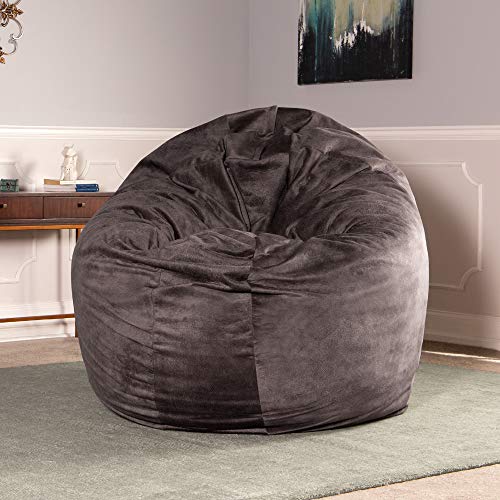 Jaxx 6 Foot Cocoon - 2-in-1 Convertible Bean Bag Bed & Large Bean Bag Chair for Adults, Charcoal