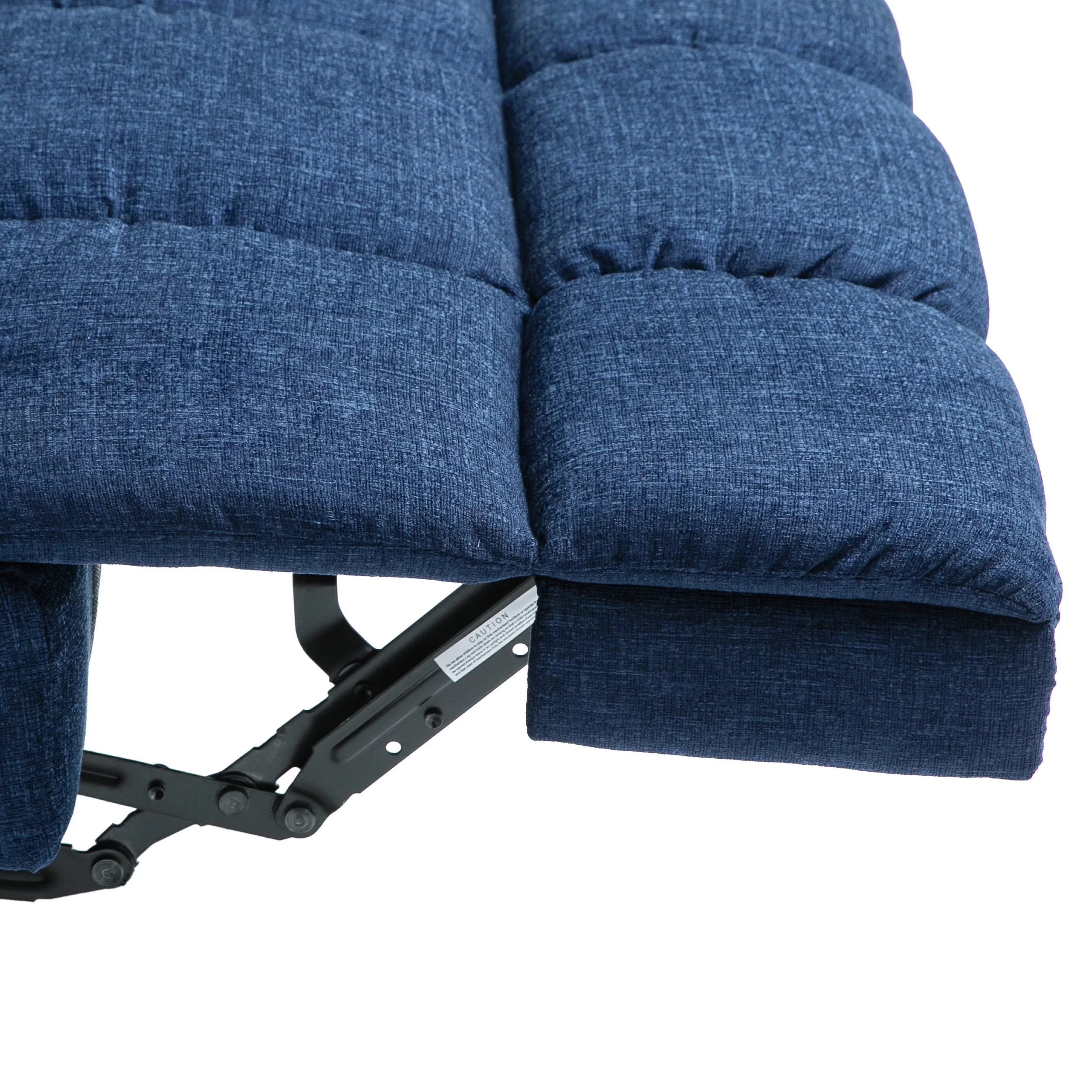 Noble House Talmo Indoor Standard Fabric Pillow Tufted Massage Recliner, Navy Blue