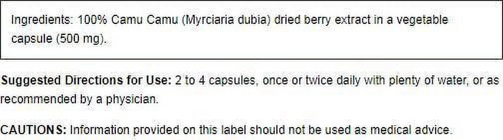 Amazon Therapeutic Laboratories - Camu Camu Mega C - 60 Vegetarian Capsules