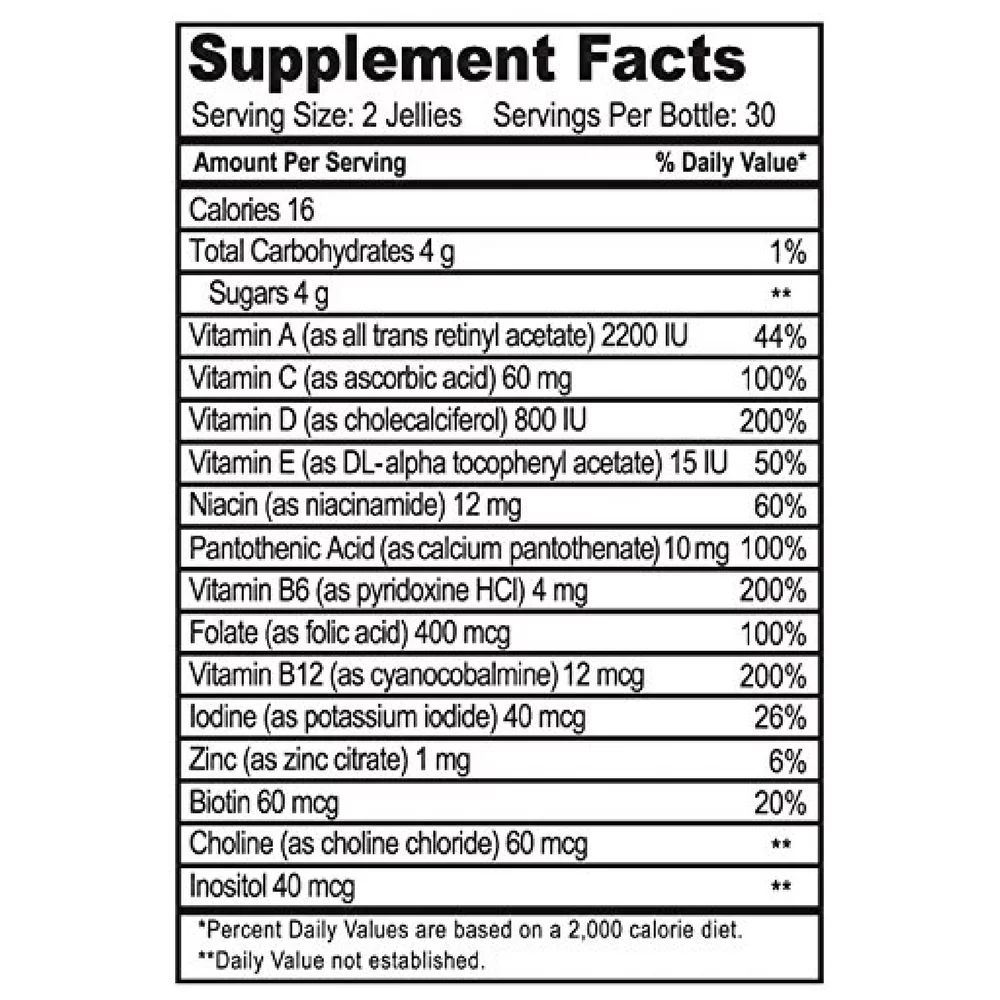 Yum V's Complete Multivitamin and Multimineral for Adults Jellies, Raspberry 60 ea (Pack of 4)