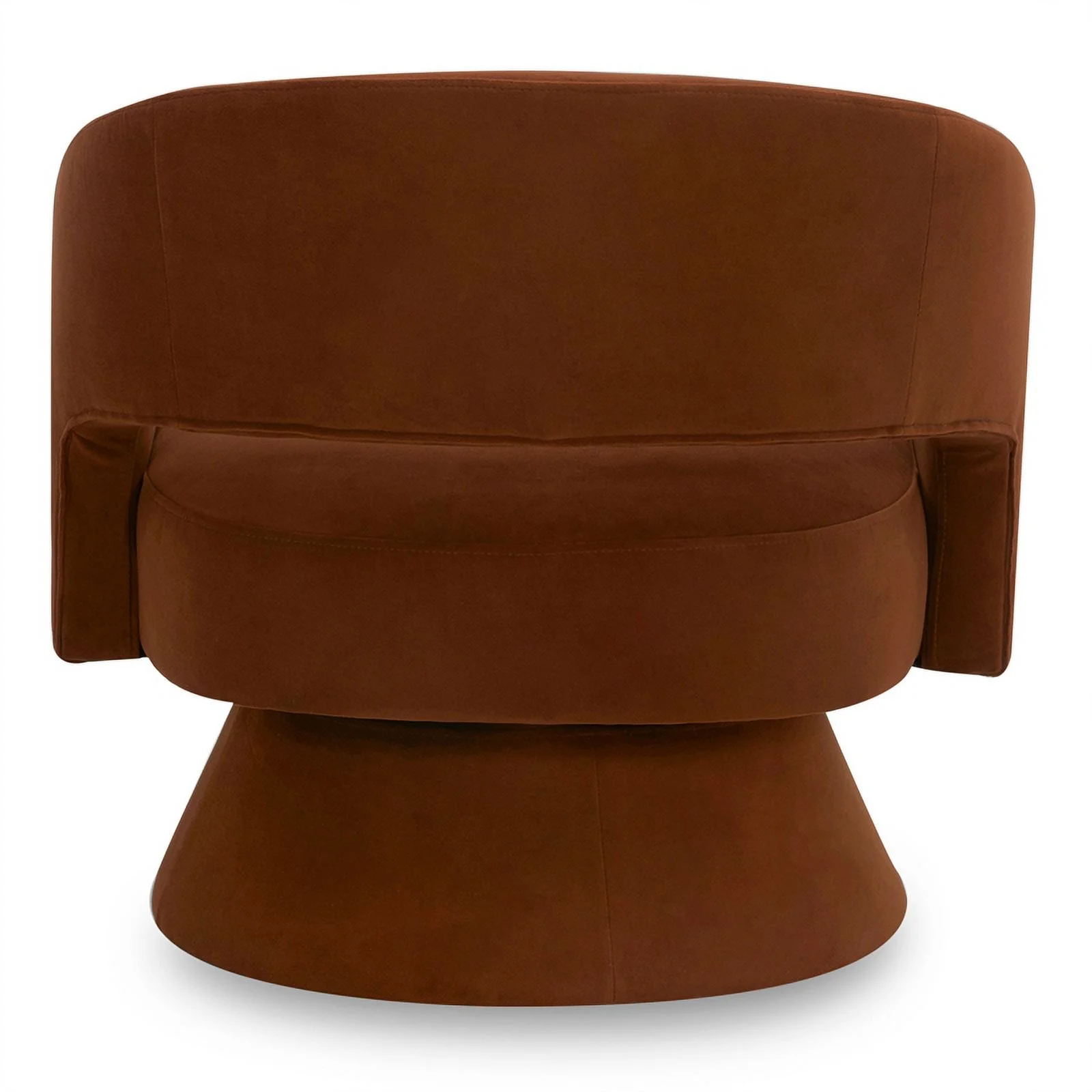 Maddie Home Modern Fabric Swivel Accent Chair in Orange Finish