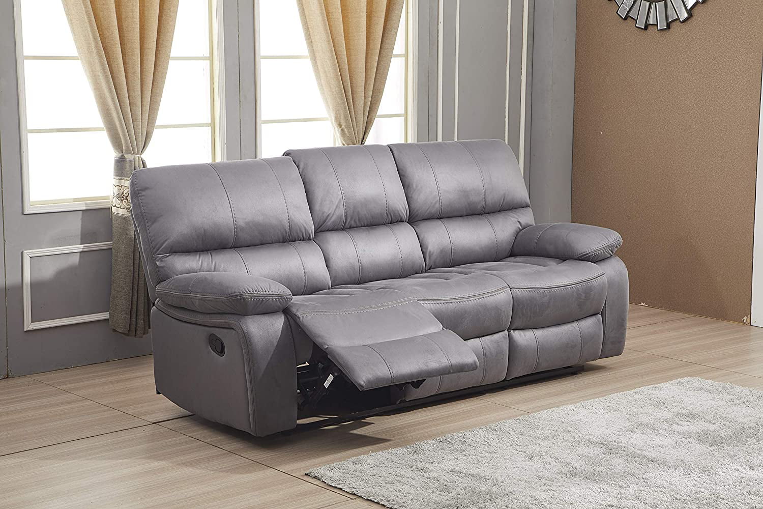 Betsy Furniture Microfiber Reclining Sofa Living Room Sofa + Loveseat