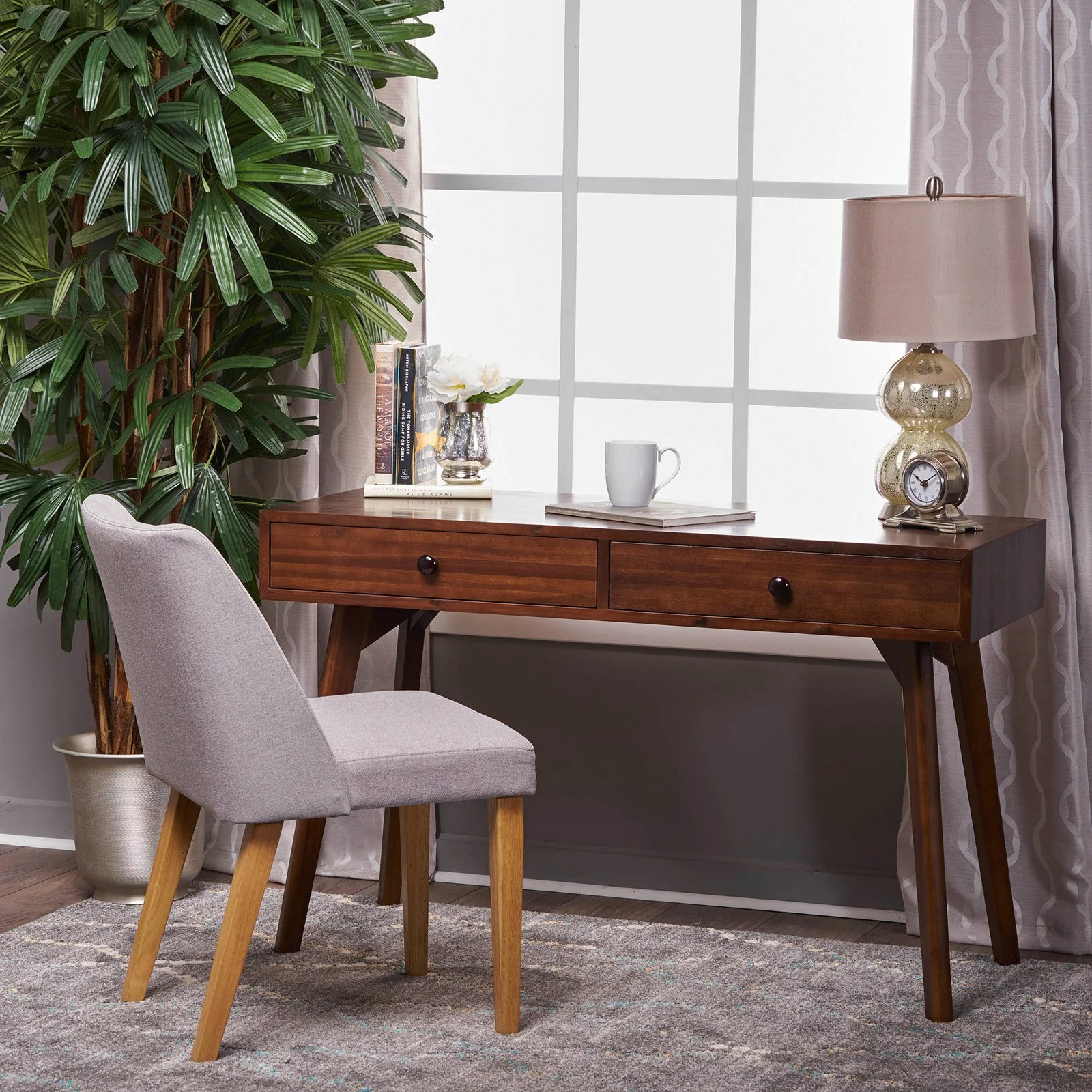 Javier Walnut Finished Acacia Wood Desk