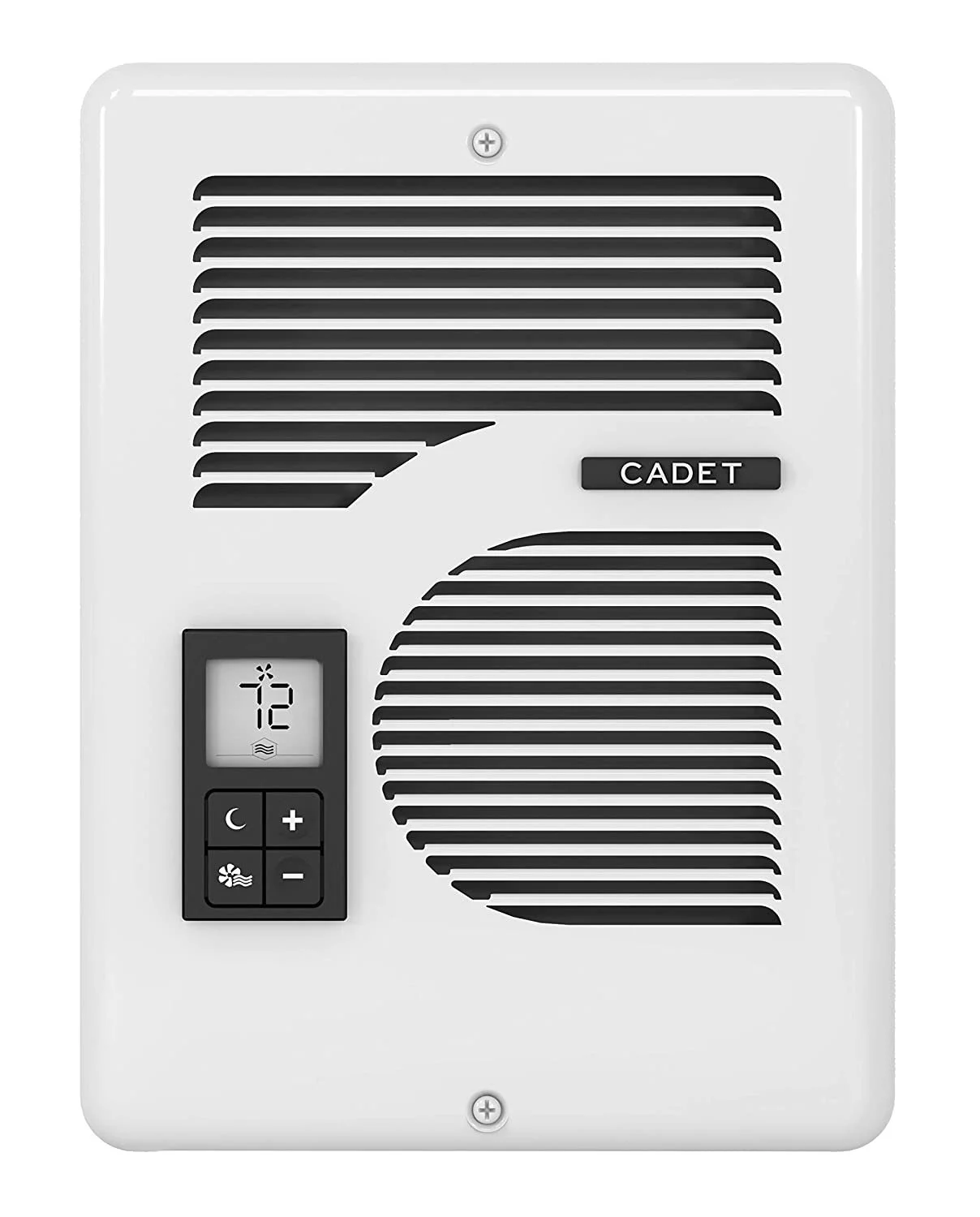 Cadet Energy Plus Wall Heater Complete Unit With Built-in Digital Thermostat Model: CEC163TW, Part: 65215, 5460/5120/3410 BTU, 240/208/120 Volt, 1600/1500/1000 Watt, White