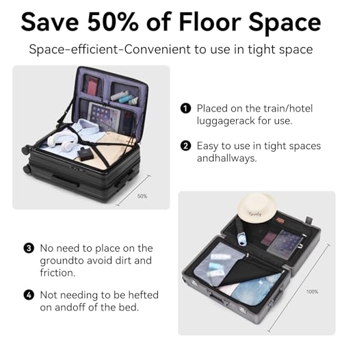 ROAMING Grace Expandable Carry On Luggage Airline Approved, 20 Inch Hardside Carry On Suitcase with Wheels, Travel Harshell Spinner Small Luggage with Tsa Lock, Jade cyan, 20-Inch Carry-On