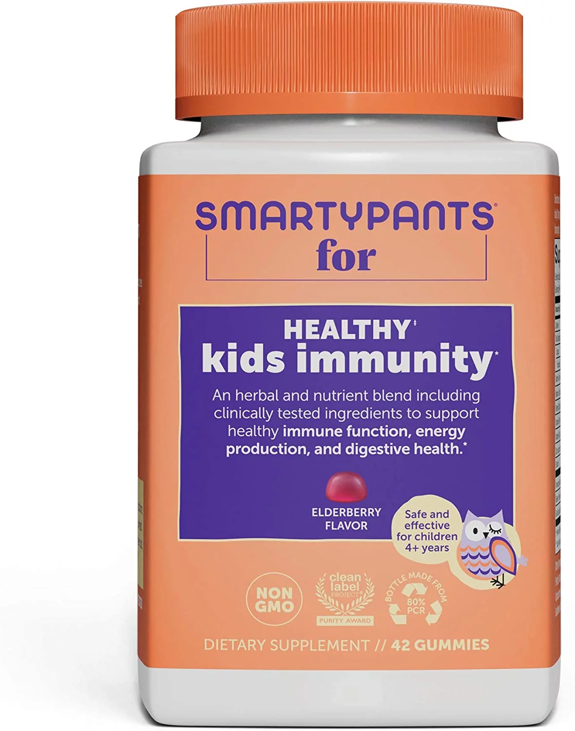 SmartyPants Kids Immunity Daily Gummy Multivitamins: Vitamins C, D, A, & Zinc for Immunity; Ginseng; Prebiotic; Probiotics for Digestive Health; 3 Billion CFU, 42 Ct (21 Day Supply), PACK OF 6