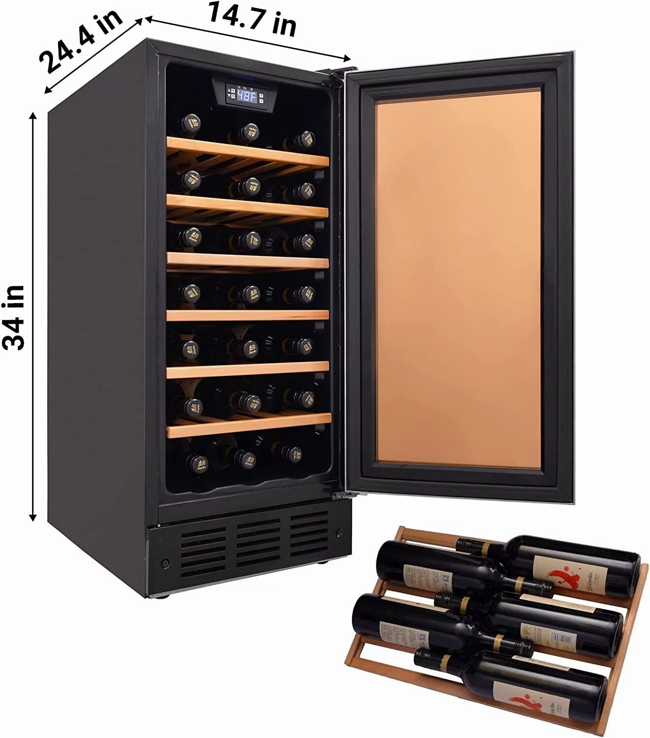Smad 31 Bottle Wine Fridge With Digital Temperature Control & Stainless Steel