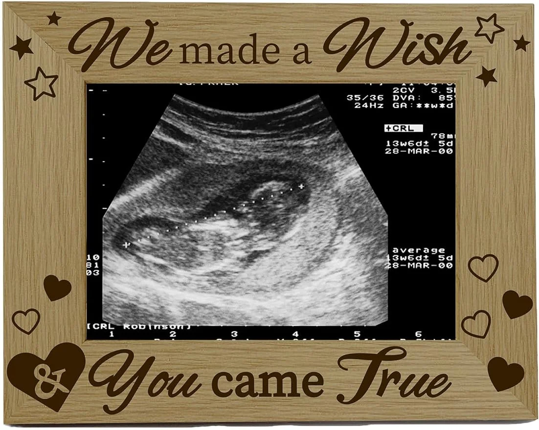 Ultrasound Picture Frame Sonogram Wood Photo Frames Engraved Display Tabletop Postcard Frame 4x6inch